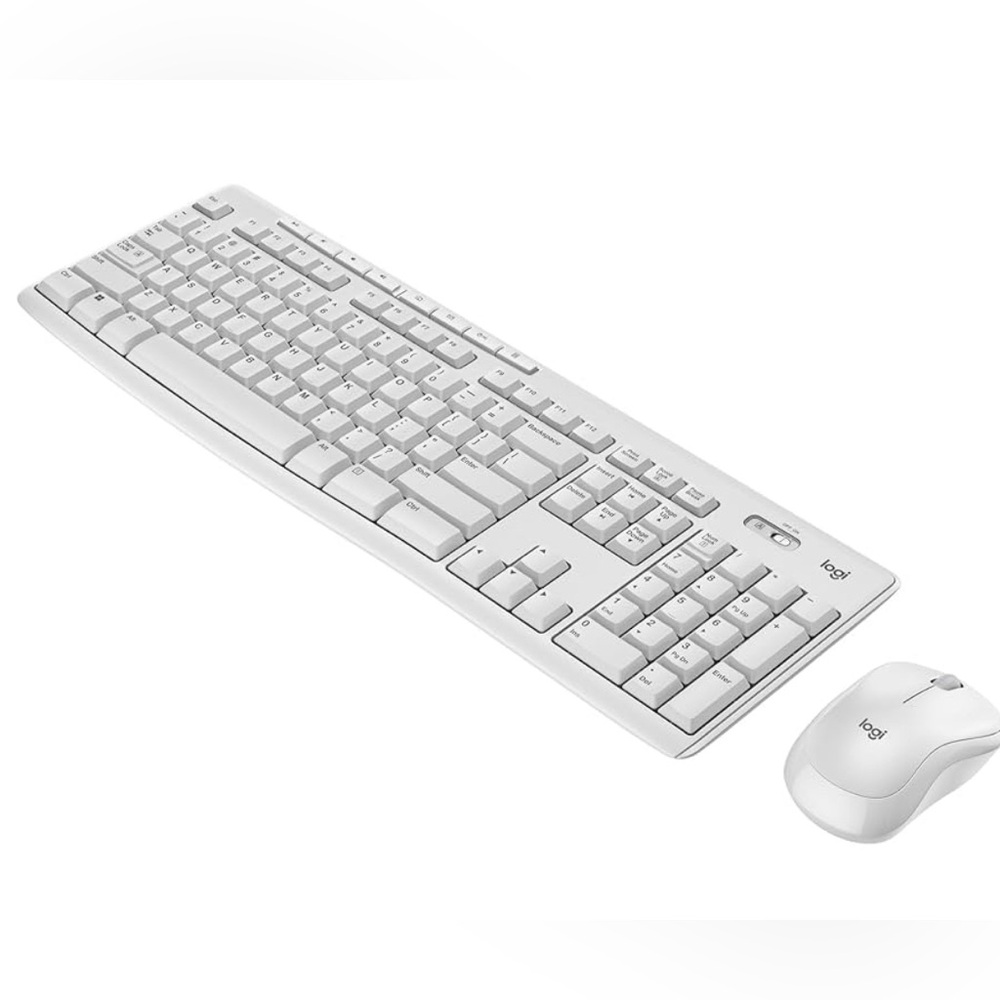 Logitech White Wireless Keyboard and Mouse Combo